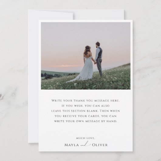 Whimsical Minimalist Script Flat Photo Bedankkaart (Achterkant)