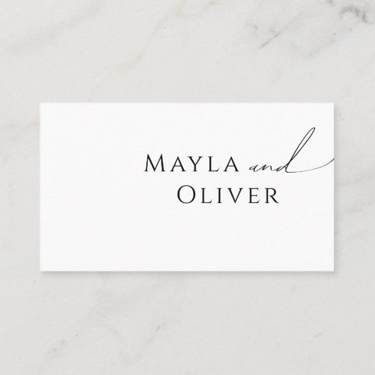 Whimsical Minimalist Script Flat Wedding Plaatskaartje (Achterkant)