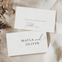 Whimsical Minimalist Script Flat Wedding Plaatskaartje