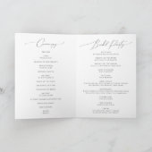 Whimsical Minimalist Script Folded Wedding Program Programma (Binnen)