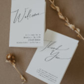 Whimsical Minimalist Script Folded Wedding Program Programma