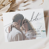 Whimsical Minimalist Script Light Faded foto Save The Date