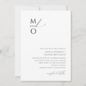 Whimsical Minimalist Script Monogram Weddenschap Kaart (Voorkant)