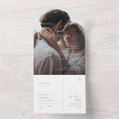 Whimsical Minimalist Script Photo Seal and Send Al All In One Uitnodiging (Binnen)