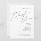 Whimsical Minimalist Script Rehearsal Dinner Kaart (Voorkant)
