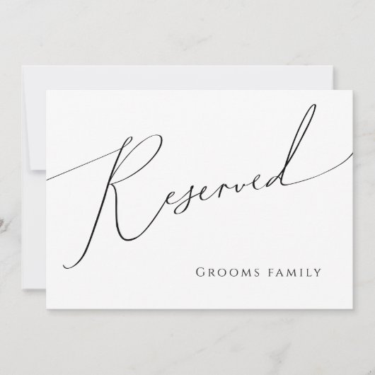 Whimsical Minimalist Script Reserved Sign (Voorkant)