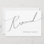 Whimsical Minimalist Script Reserved Sign (Achterkant)