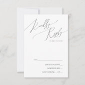 Whimsical Minimalist Script RSVP-kaart RSVP Kaartje (Voorkant)
