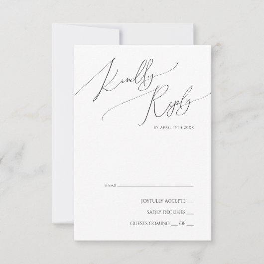 Whimsical Minimalist Script RSVP-kaart RSVP Kaartje (Voorkant)