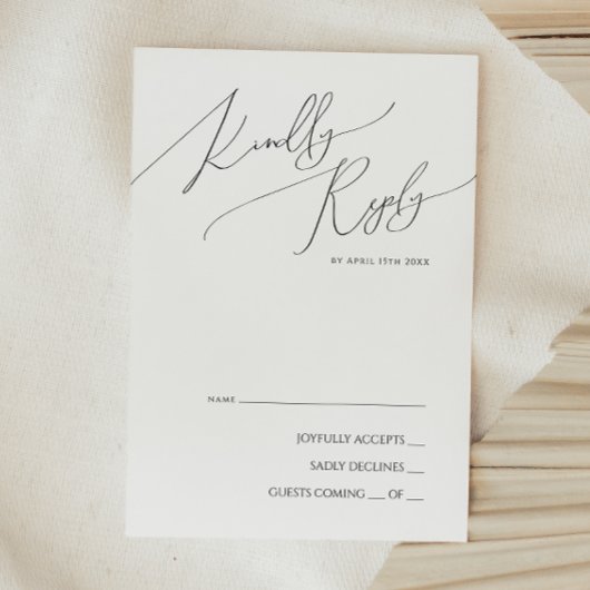 Whimsical Minimalist Script RSVP-kaart RSVP Kaartje