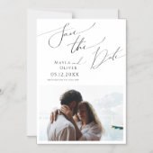 Whimsical Minimalist Script Save the Date Magnetische Uitnodiging (Voorkant)