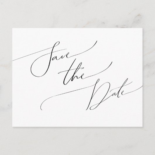 Whimsical Minimalist Script Save the Date Uitnodiging Briefkaart (Voorkant)