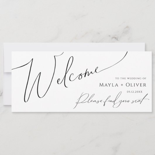 Whimsical Minimalist Script Seating Chart Header (Voorkant)