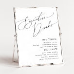 Whimsical Minimalist Script Signature Drinken Sign Poster<br><div class="desc">Dit whimsical minimalist script drink sign is perfect voor je klassieke eenvoudige zwarte en witte, minimale moderne boho bruiloft. Het ontwerp biedt elegante, delicate en romantische handgeschreven kalligrafie met een formele shabby chic typografie. De blik zal goed gaan met om het even welk trouwseizoen: lente, zomer, herfst, of winter! Het...</div>