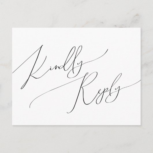 Whimsical Minimalist Script Song Request RSVP Briefkaart (Voorkant)