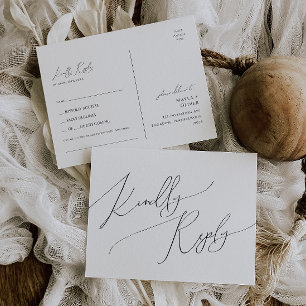 Whimsical Minimalist Script Song Request RSVP Briefkaart