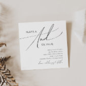 Whimsical Minimalist Script Square Weddenschap Kaart