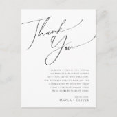 Whimsical Minimalist Script Table Hartelijk dank Briefkaart (Voorkant)