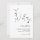 Whimsical Minimalist Script the Wedding of Kaart (Voorkant)