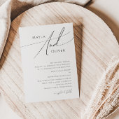 Whimsical Minimalist Script Traditional Wedding Kaart