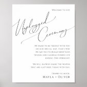 Whimsical Minimalist Script Unplugged Ceremony Poster (Voorkant)