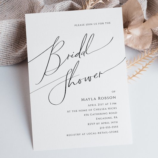 Whimsical Minimalist Script Vrijgezellenfeest Kaart