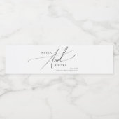 Whimsical Minimalist Script Water Bottle Label Waterfles Etiket (Enkel label)