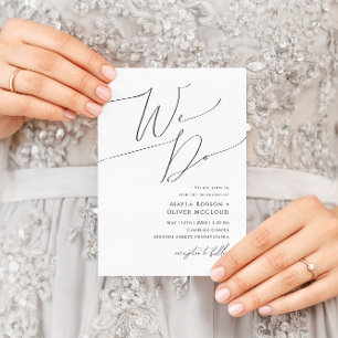 Whimsical Minimalist Script we Weduwen Kaart