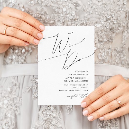 Whimsical Minimalist Script we Weduwen Kaart