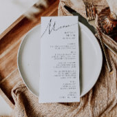 Whimsical Minimalist Script Weddenrennen Menu