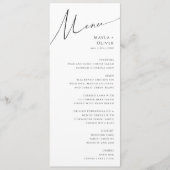 Whimsical Minimalist Script Weddenrennen Menu (Voorkant)