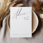 Whimsical Minimalist Script Wedding Advieskaart<br><div class="desc">Deze grillige, minimalistische scriptbruiloft is perfect voor uw klassieke, eenvoudige zwarte en witte, minimale moderne boho bruiloft. Het ontwerp biedt elegante, delicate en romantische handgeschreven kalligrafie met een formele shabby chic typografie. De blik zal goed gaan met om het even welk trouwseizoen: lente, zomer, herfst, of winter! Het product is...</div>