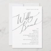 Whimsical Minimalist Script Wedding Brunch Kaart (Voorkant)