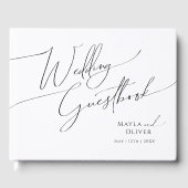 Whimsical Minimalist Script Wedding Guestbook Gastenboek (Voorkant)