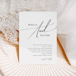 Whimsical Minimalist Script Wedding Kaart