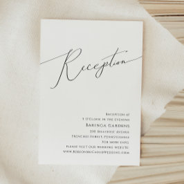 Whimsical Minimalist Script Wedding Reception Kaar Informatiekaartje