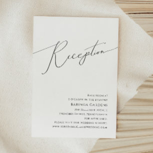 Whimsical Minimalist Script Wedding Reception Kaar Informatiekaartje