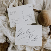 Whimsical Minimalist Script Wedding RSVP Briefkaart