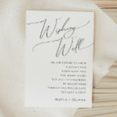 Whimsical Minimalist Script Wedding Wishing Good Informatiekaartje