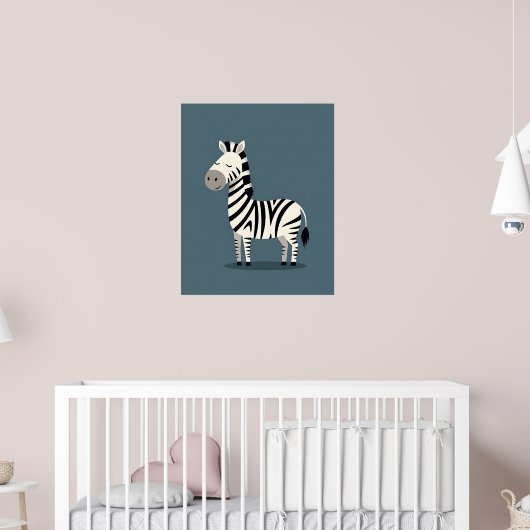 Whimsical Minimalist Zebra Nursery Art Poster (Kinderkamer 2)