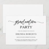 Whimsical Minimalistical Black Calligraphy on Whit Kaart (Voorkant / Achterkant)