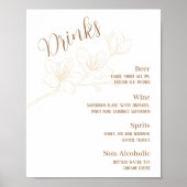 Whimsical Minimalistisch Schrift Trouw Drankmenu Poster (Voorkant)