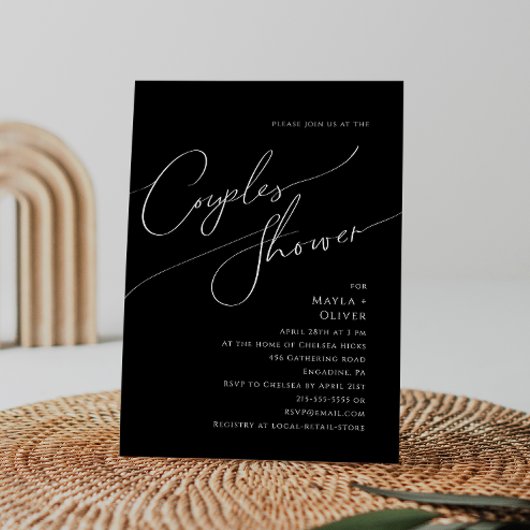 Whimsical-minimalistisch script | Black Couples Sh Kaart