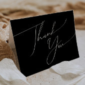 Whimsical-minimalistisch script | Black Folded Bedankkaart