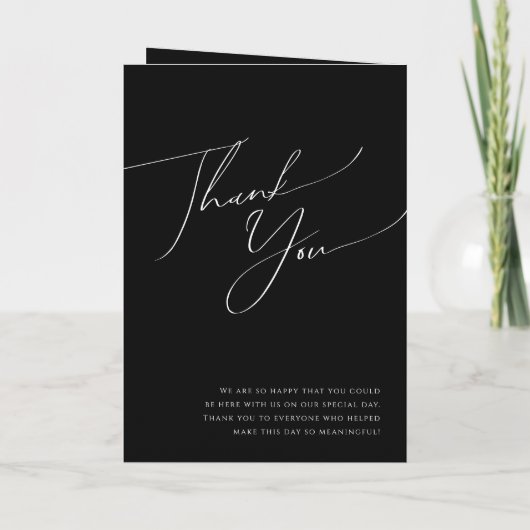 Whimsical-minimalistisch script | Black Folded Wed Programma (Achterkant)