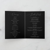 Whimsical-minimalistisch script | Black Folded Wed Programma (Binnen)