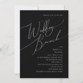 Whimsical-minimalistisch script | Black Wedding Br Kaart (Voorkant)