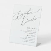 Whimsical-minimalistisch script | Drinken voor ond Reclamebord Met Voetstuk (Voorkant)