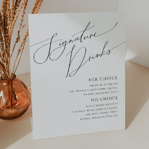Whimsical-minimalistisch script Drinken voor ond Reclamebord Met Voetstuk
