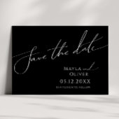 Whimsical-minimalistisch script | Horizontaal zwar Save The Date